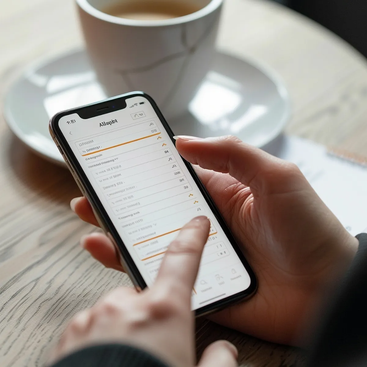 AliExpress tracking, close-up of smartphone with tracking page