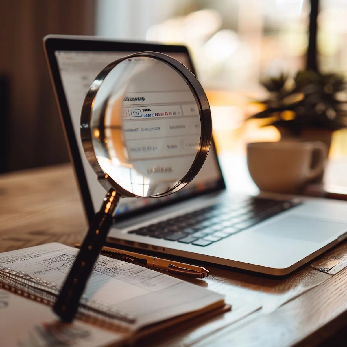 How to find on AliExpress, magnifying glass over laptop screen with search bar
