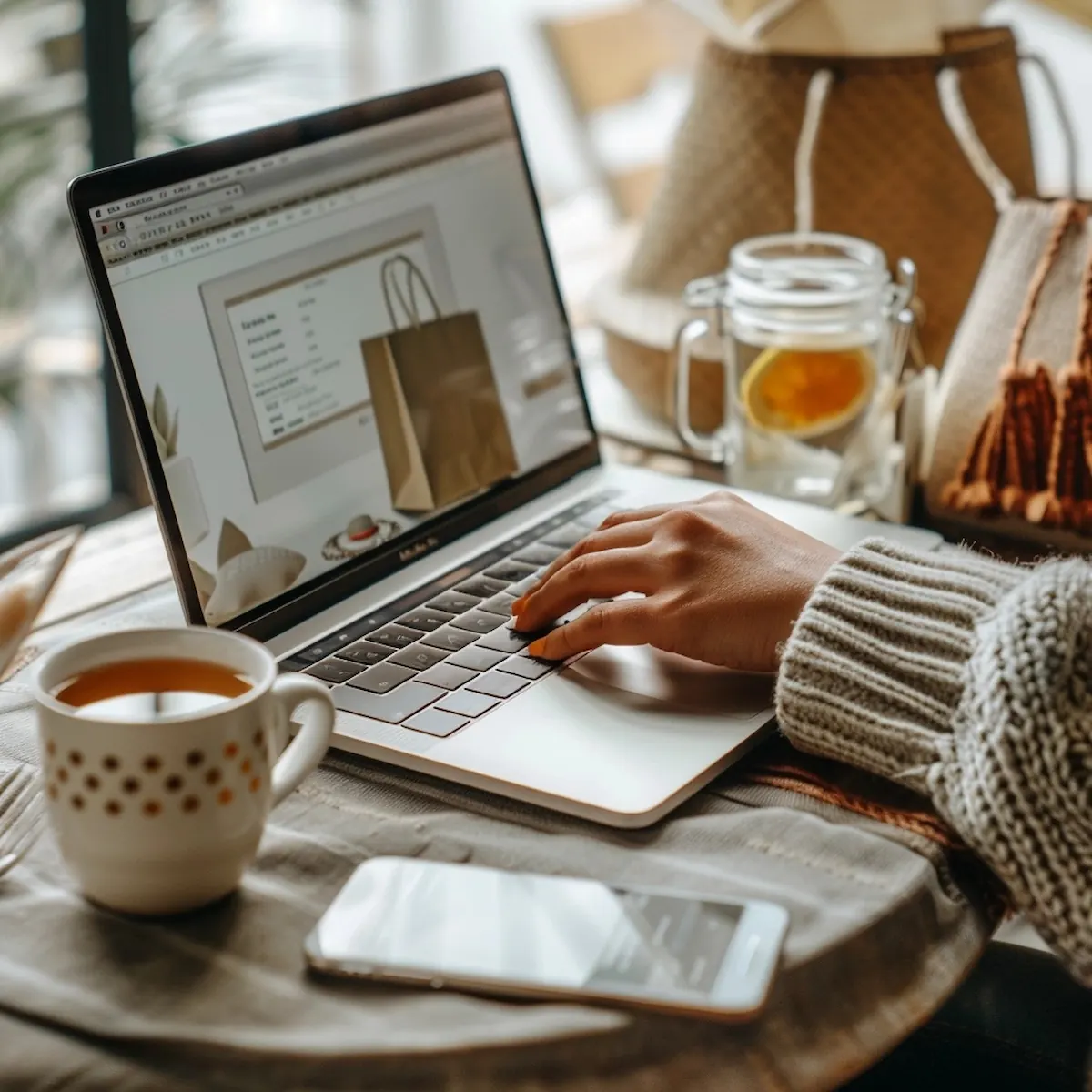 How to purchase on AliExpress, hands entering payment info on laptop