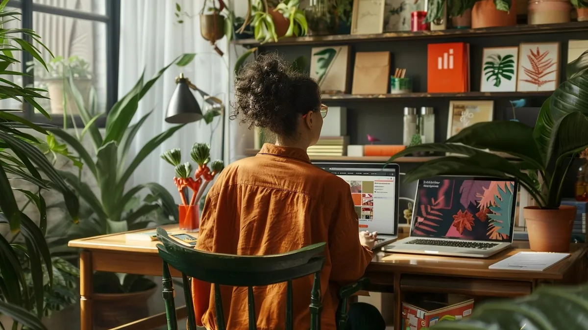 How to purchase on AliExpress, person at desk with shopping items and laptop