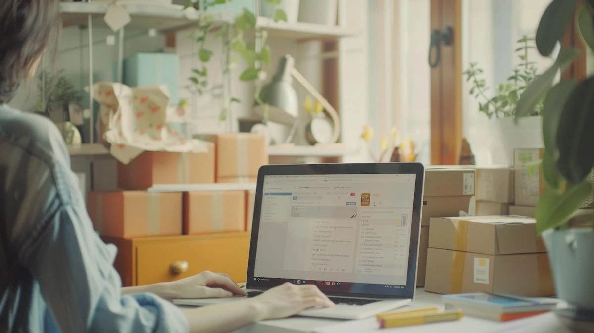 How to return to AliExpress, person completing return process on laptop