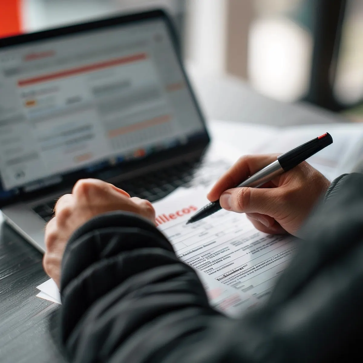 How to sign up for AliExpress, hands filling out a form with laptop in background