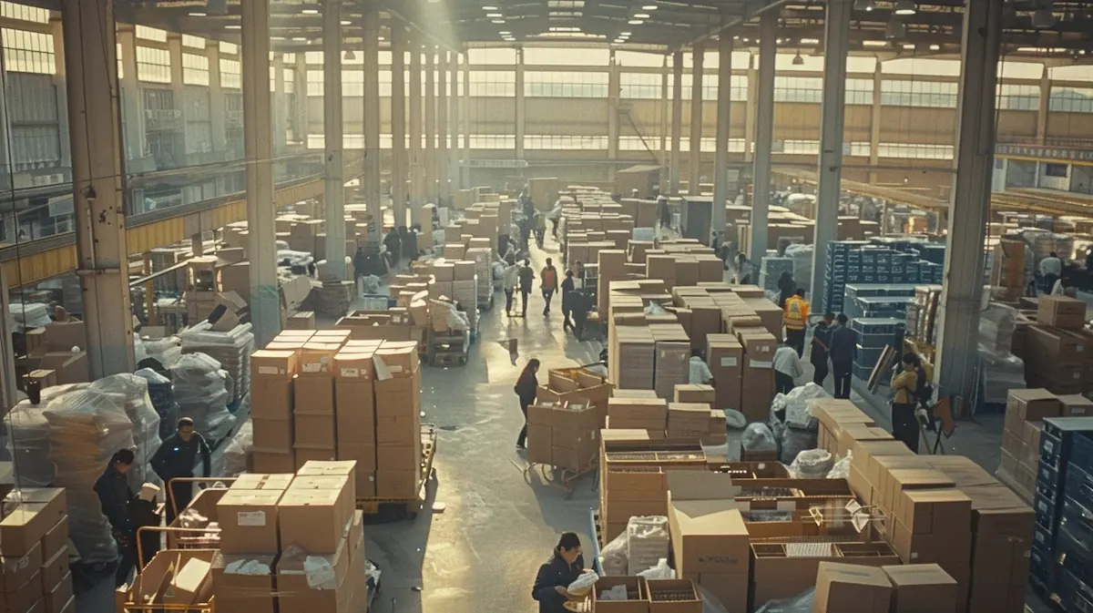 Why is AliExpress so cheap, busy warehouse with workers packaging products