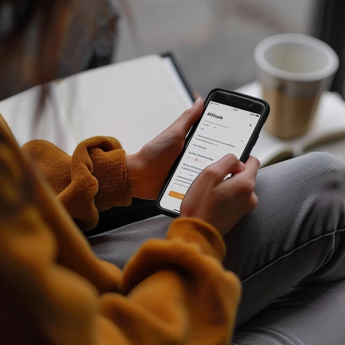 AliExpress app registration, hands entering details on smartphone