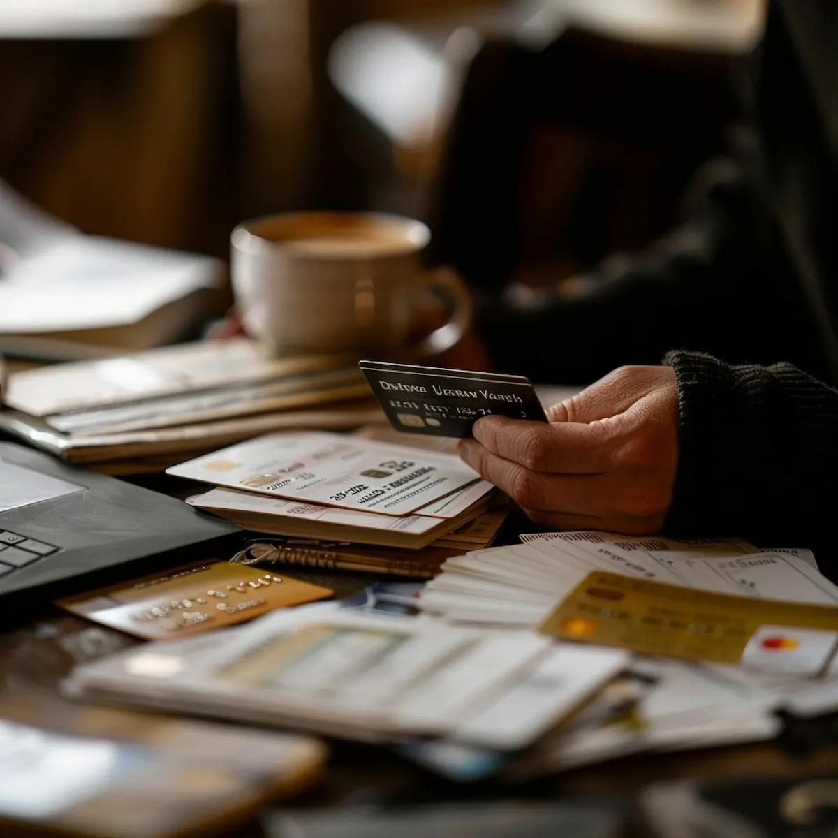 AliExpress app card management, organizing cards on desk