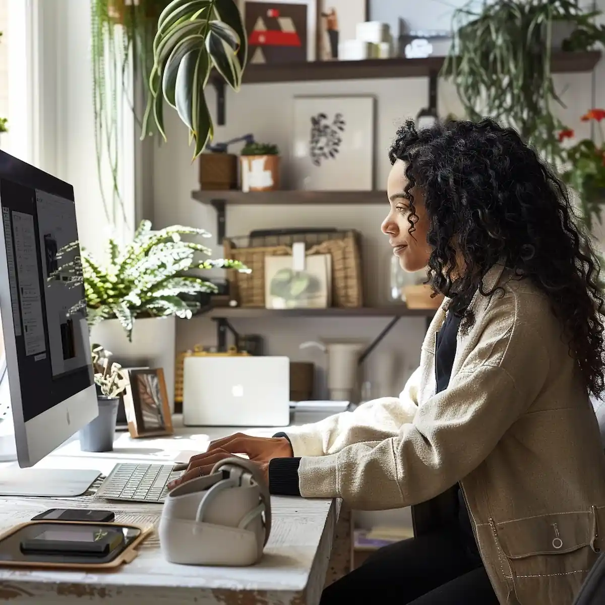 Brand search AliExpress, browsing top brands at a desk